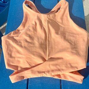 Athleta Conscious Crop Peach 🍑 Long Sports Bra Size 1X D-DD
